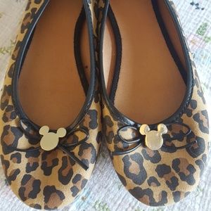 Disney Mickey head cheetah flats